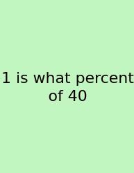 1 Is What Percent Of 40