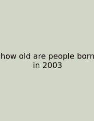 How Old Are People Born In 2003