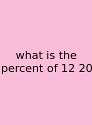 What Is The Percent Of 12 20
