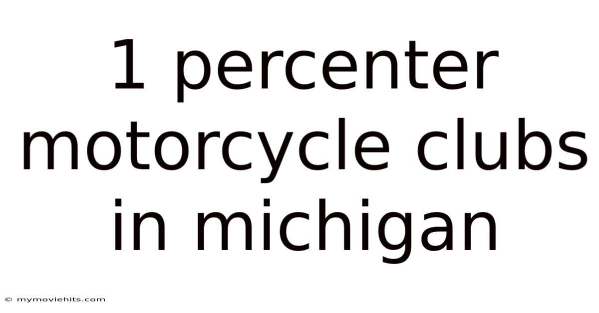 1 Percenter Motorcycle Clubs In Michigan