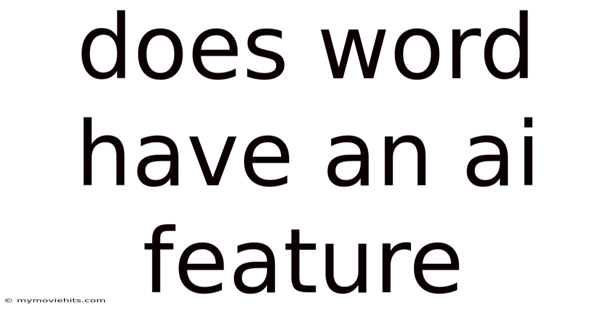 Does Word Have An Ai Feature