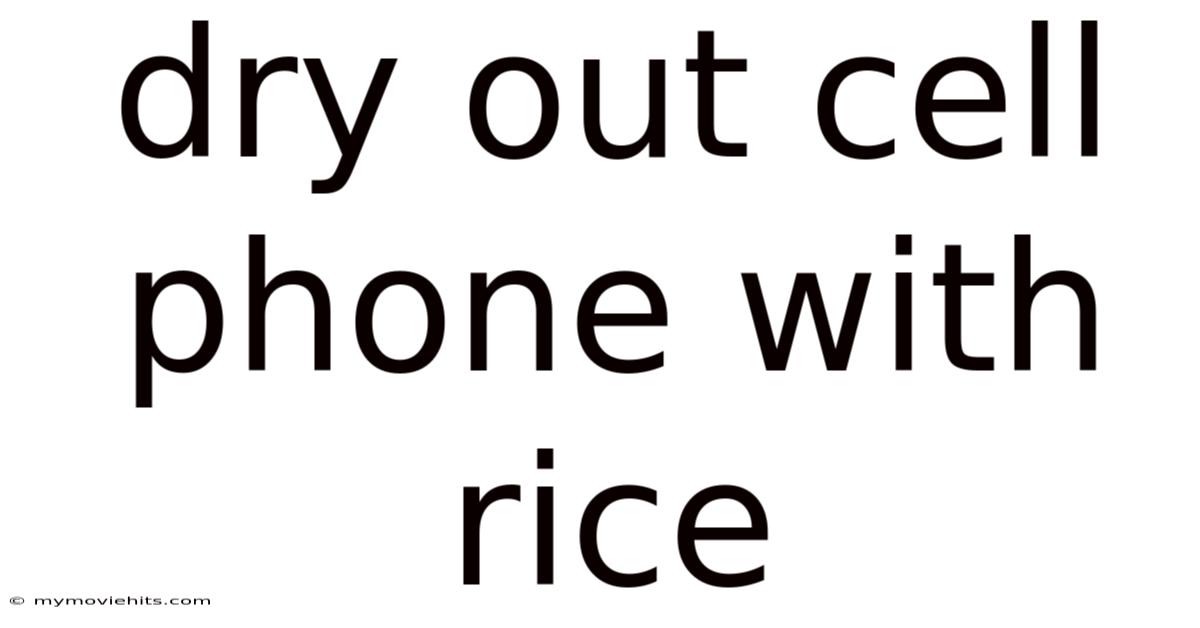 Dry Out Cell Phone With Rice