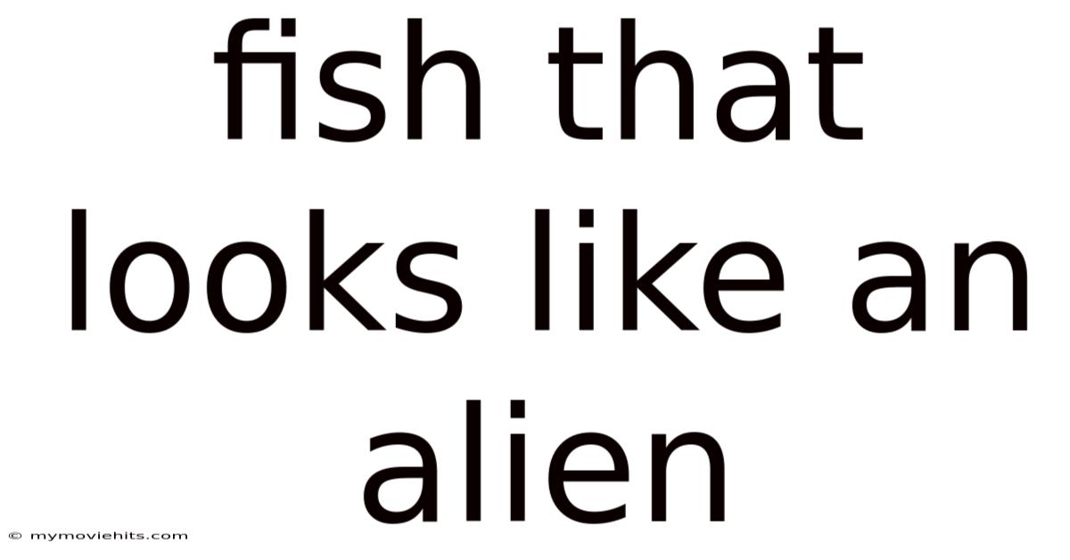Fish That Looks Like An Alien
