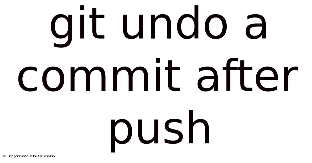 Git Undo A Commit After Push