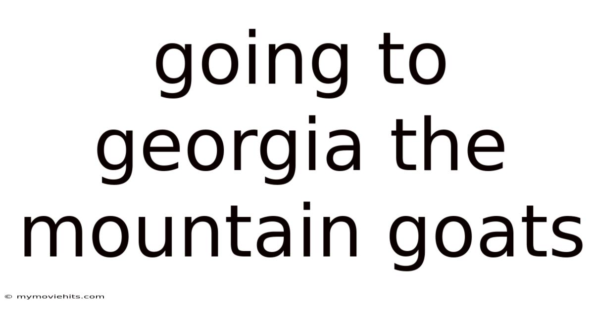 Going To Georgia The Mountain Goats