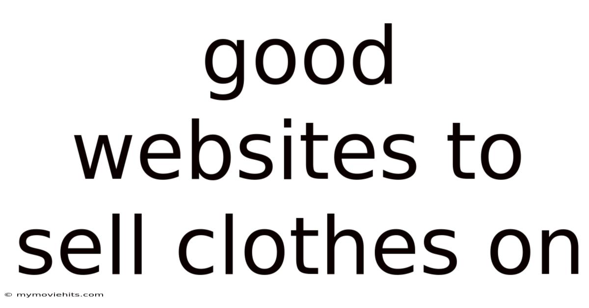 Good Websites To Sell Clothes On