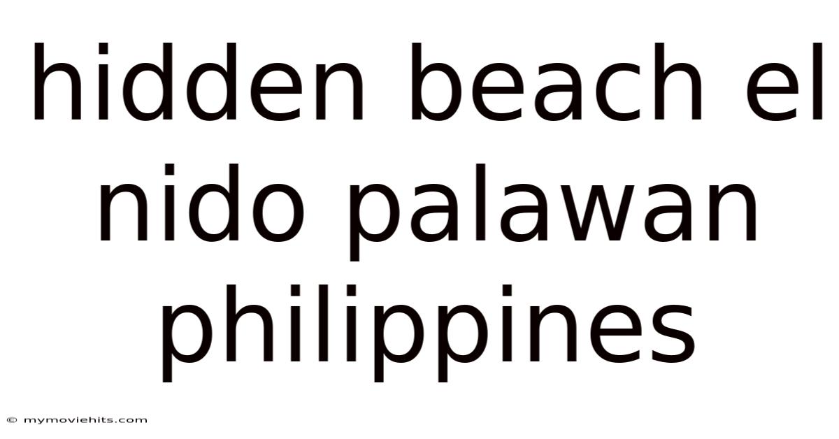 Hidden Beach El Nido Palawan Philippines