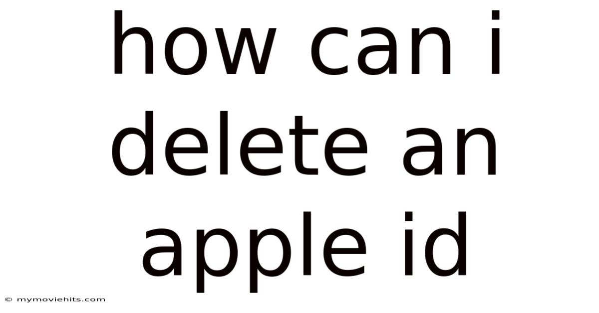 How Can I Delete An Apple Id
