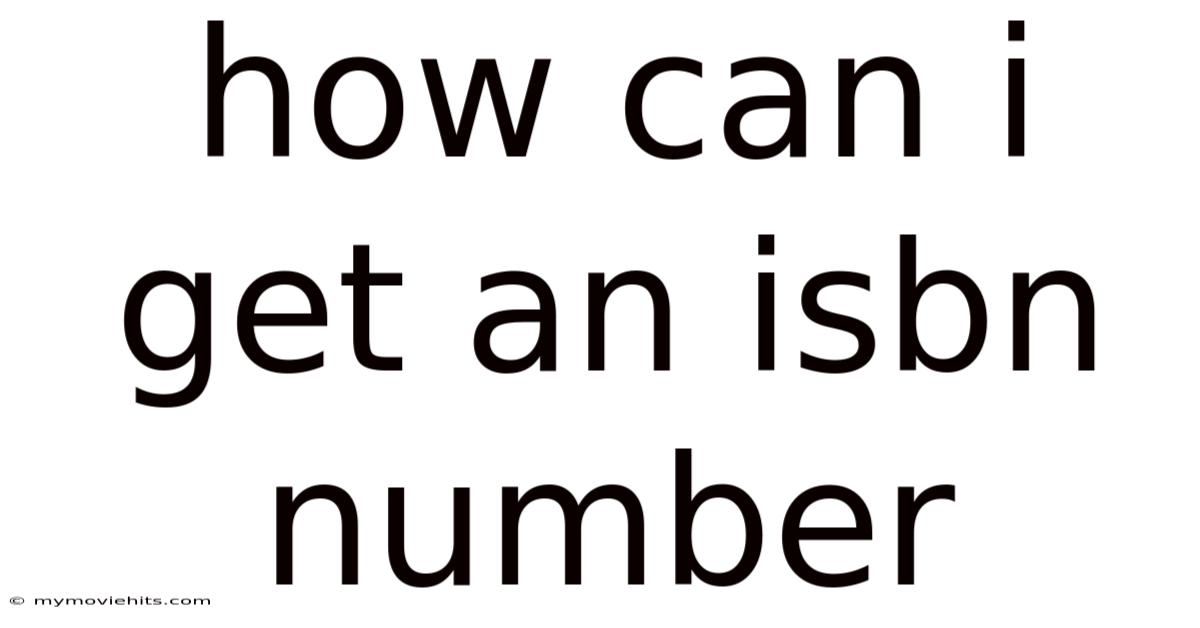 How Can I Get An Isbn Number