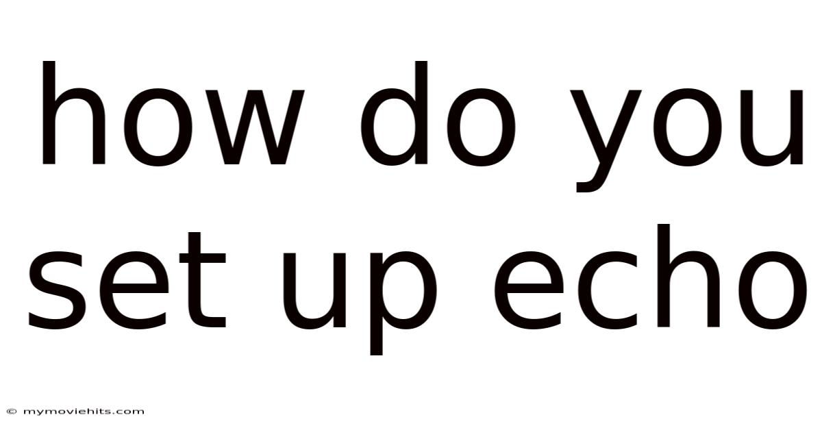How Do You Set Up Echo
