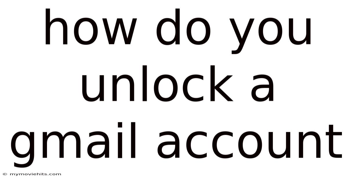 How Do You Unlock A Gmail Account