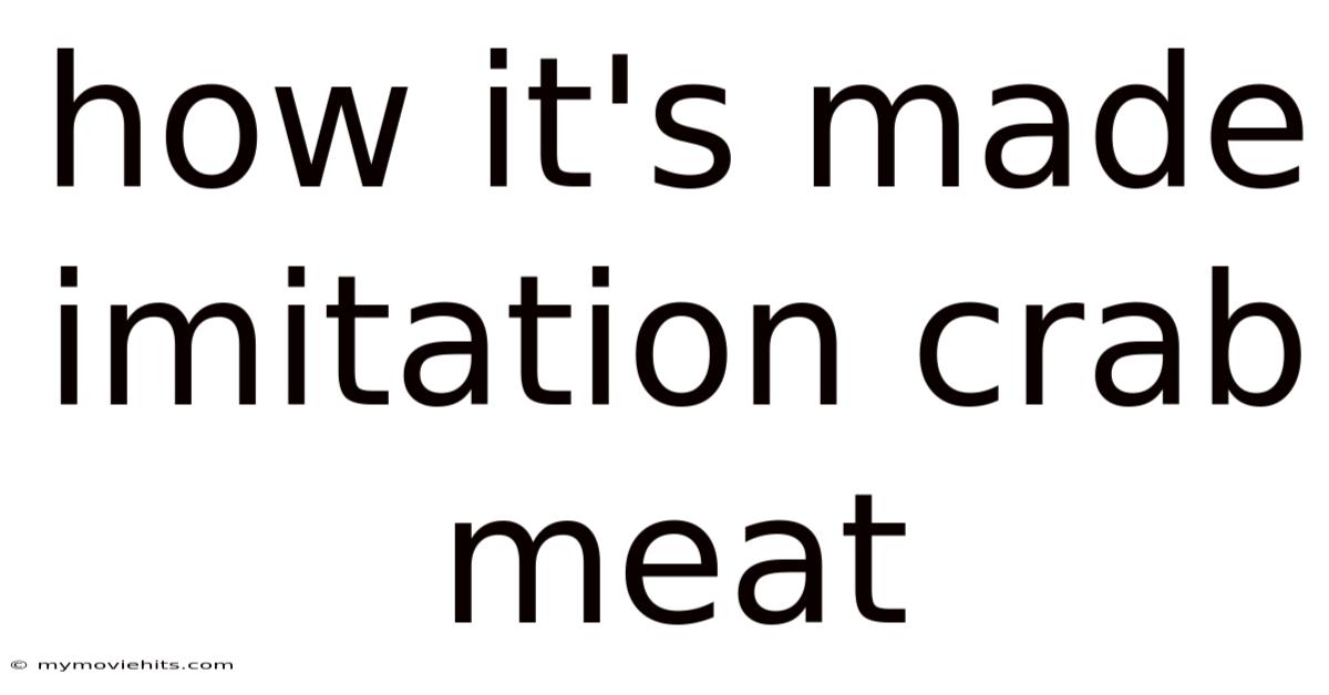 How It's Made Imitation Crab Meat
