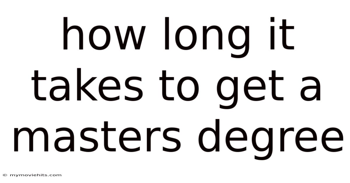 How Long It Takes To Get A Masters Degree