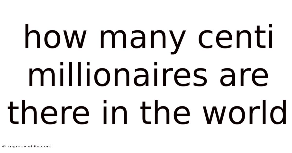 How Many Centi Millionaires Are There In The World