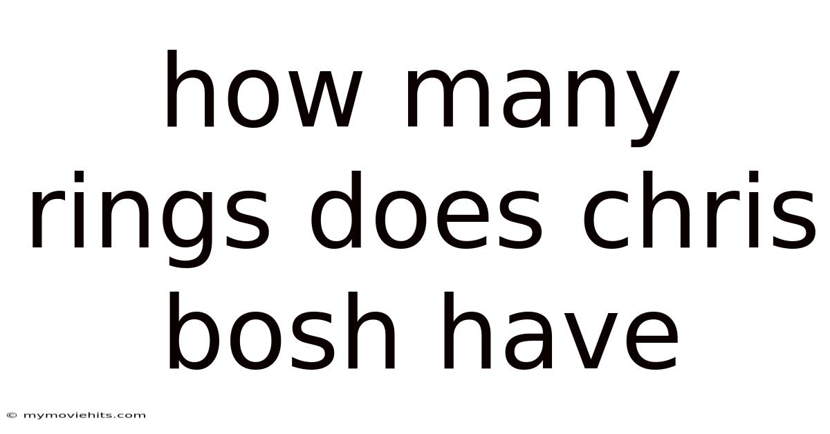 How Many Rings Does Chris Bosh Have