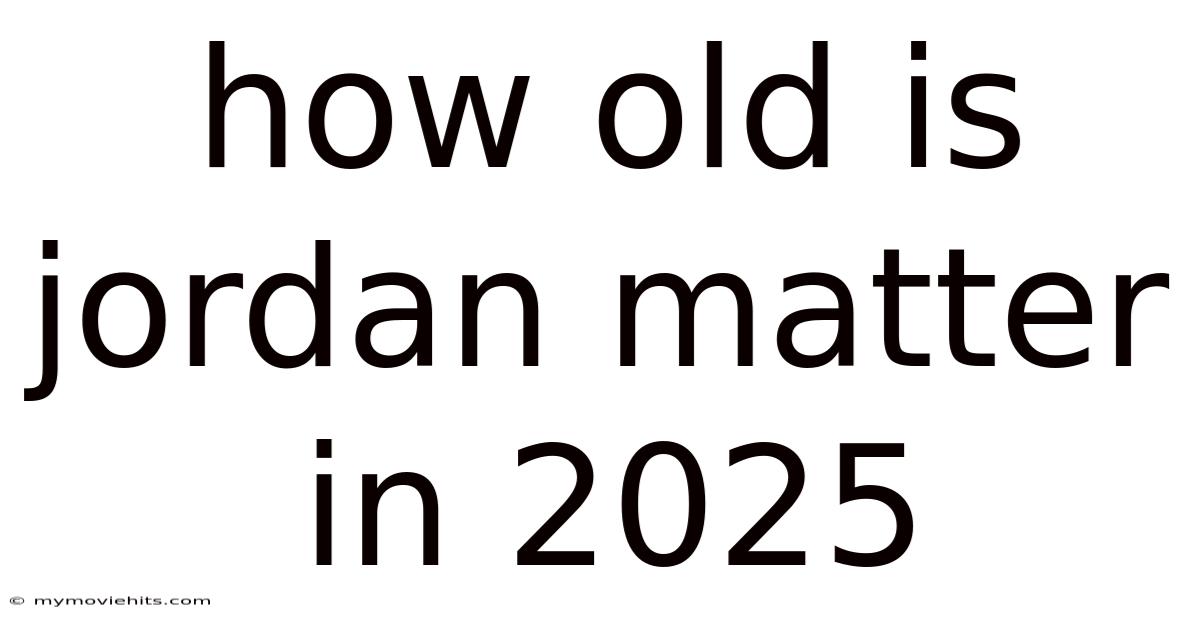 How Old Is Jordan Matter In 2025
