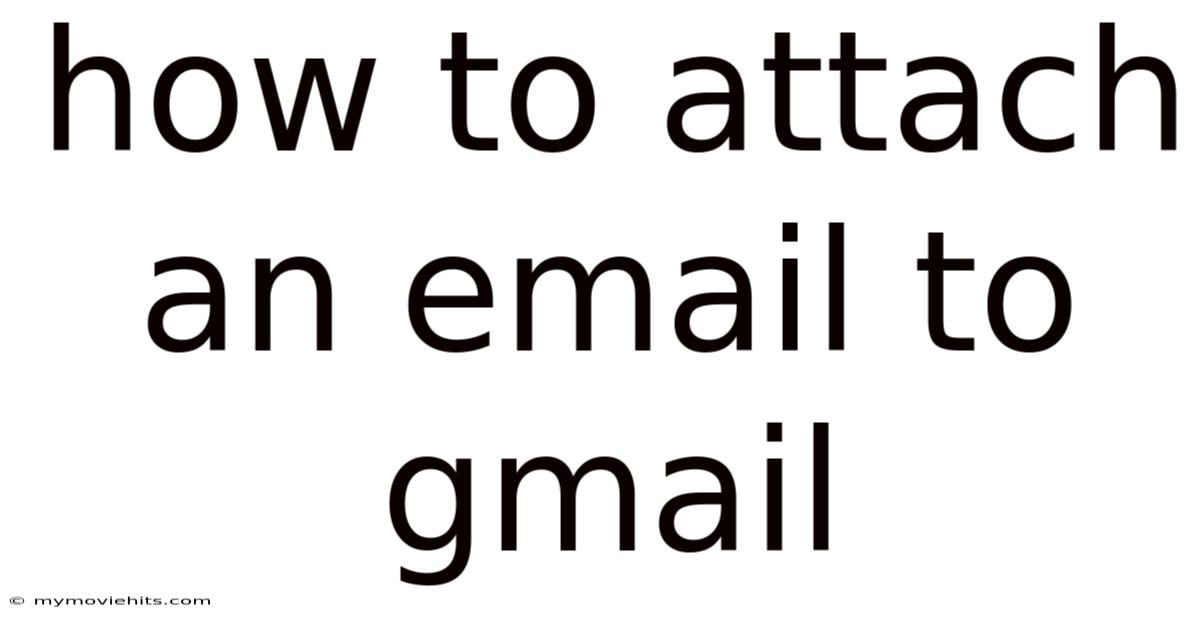 How To Attach An Email To Gmail