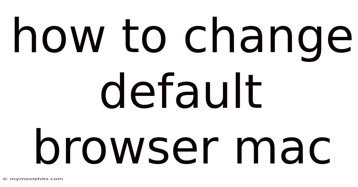 How To Change Default Browser Mac