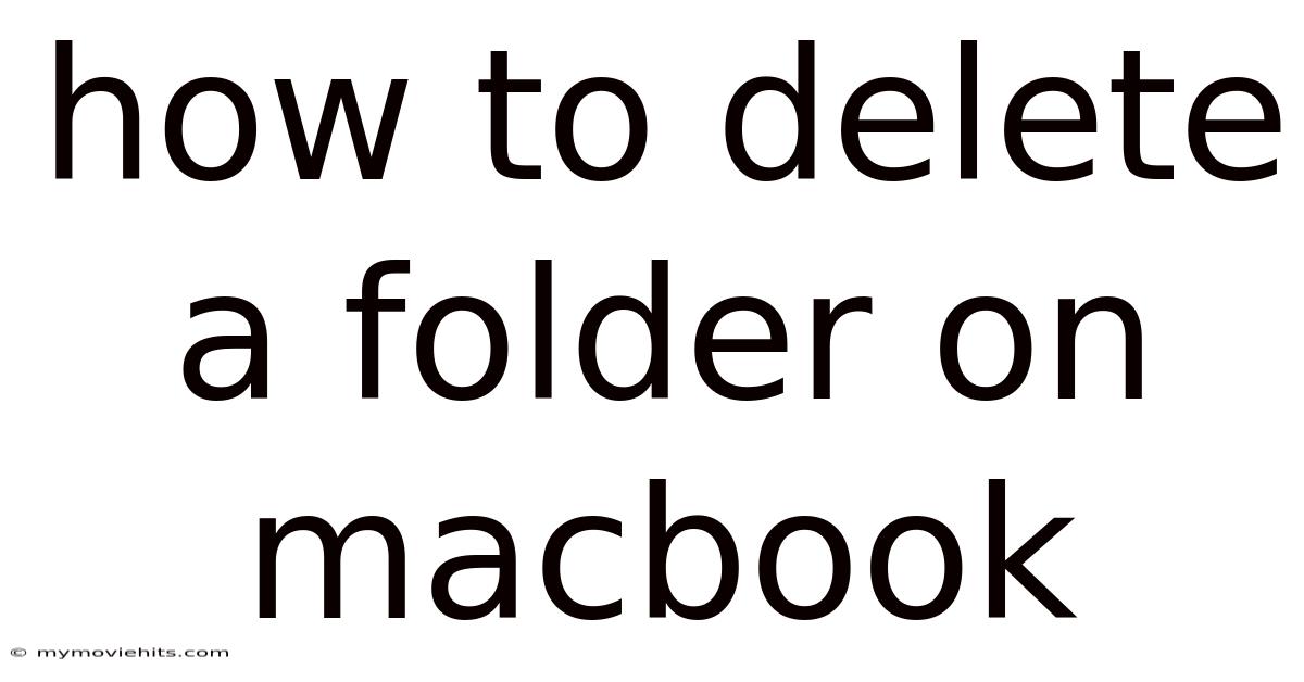 How To Delete A Folder On Macbook