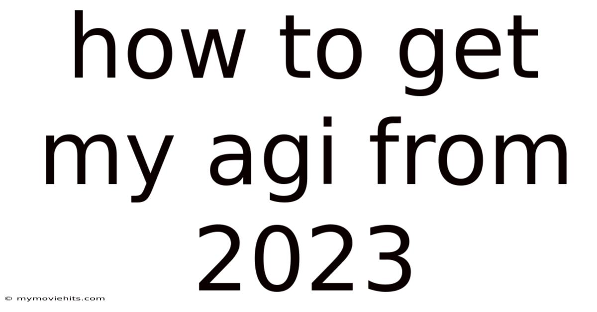 How To Get My Agi From 2023