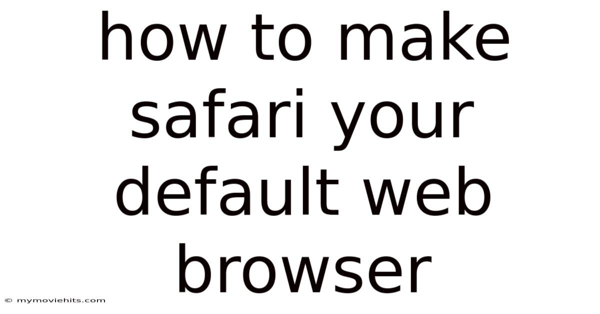 How To Make Safari Your Default Web Browser
