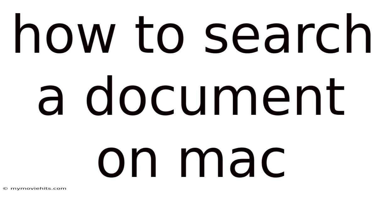 How To Search A Document On Mac