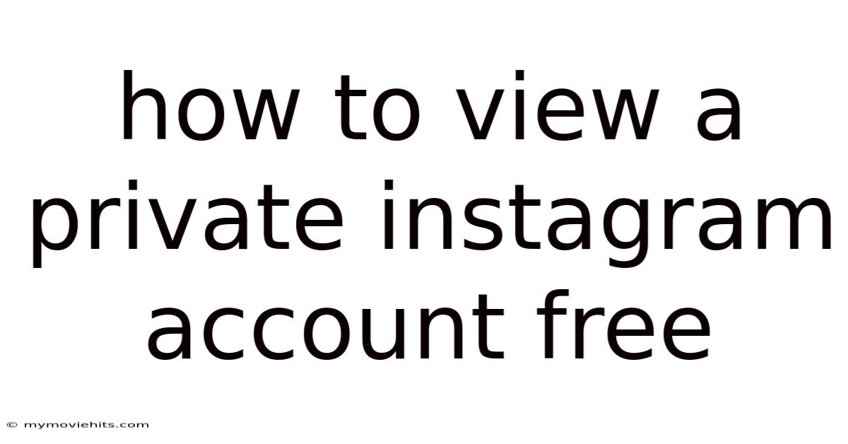 How To View A Private Instagram Account Free