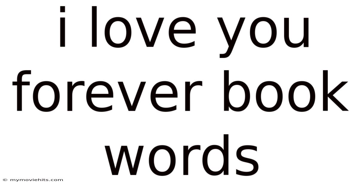 I Love You Forever Book Words