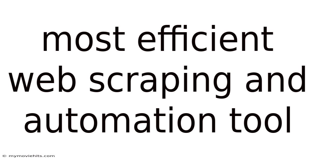 Most Efficient Web Scraping And Automation Tool