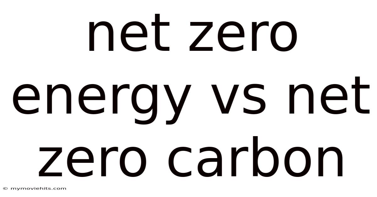 Net Zero Energy Vs Net Zero Carbon