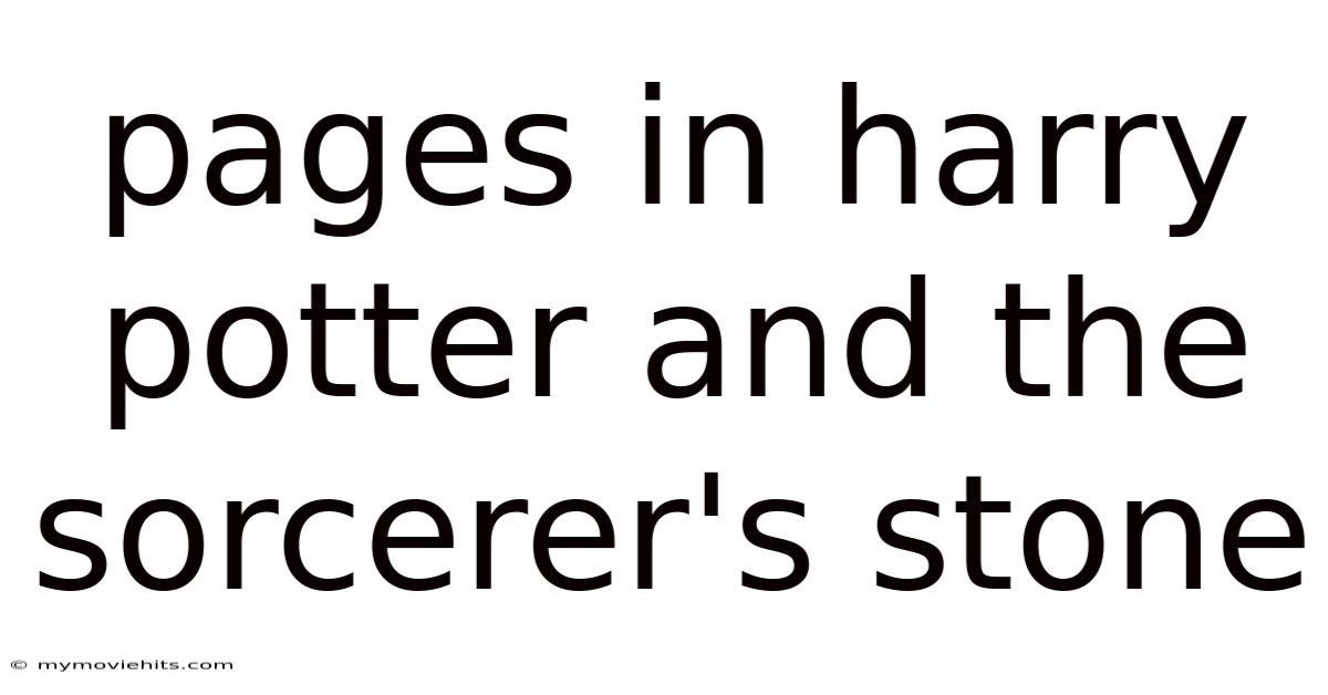 Pages In Harry Potter And The Sorcerer's Stone