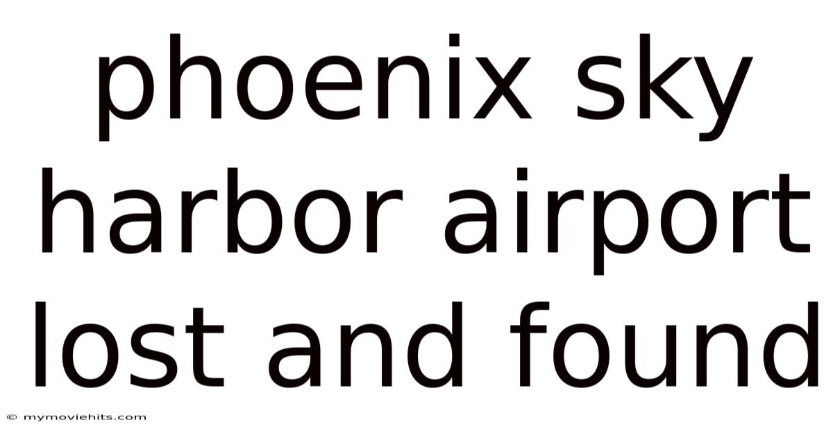 Phoenix Sky Harbor Airport Lost And Found