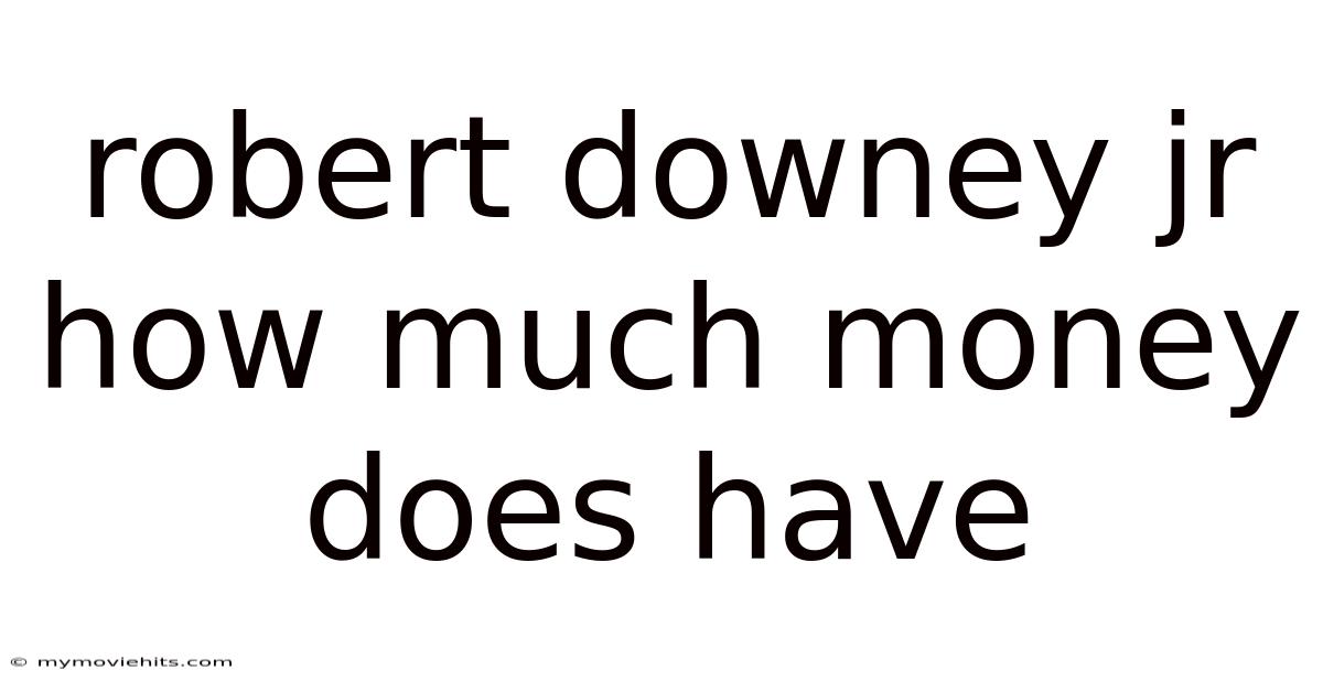 Robert Downey Jr How Much Money Does Have