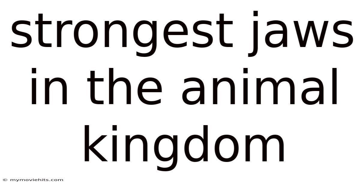 Strongest Jaws In The Animal Kingdom