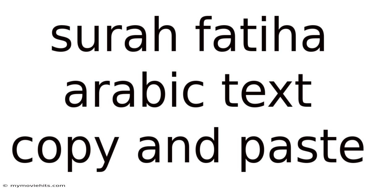 Surah Fatiha Arabic Text Copy And Paste