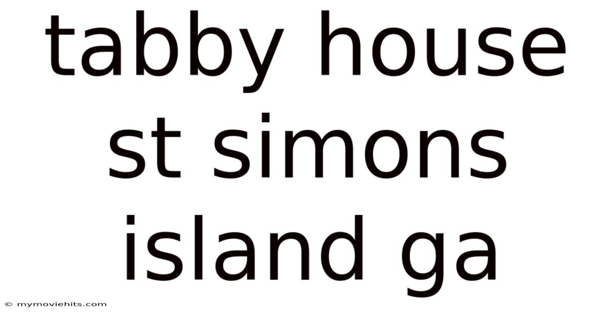 Tabby House St Simons Island Ga