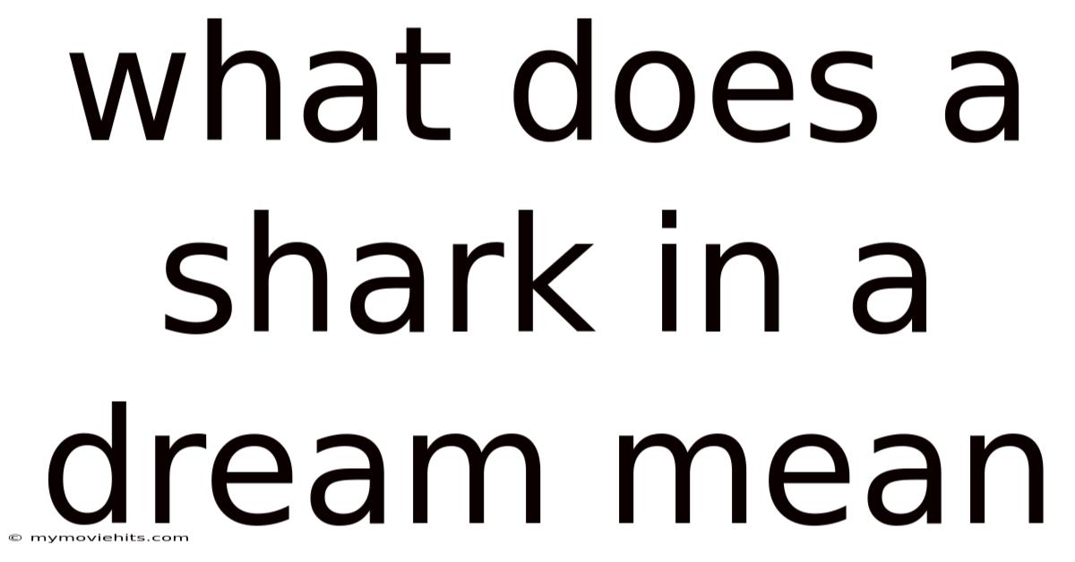 What Does A Shark In A Dream Mean