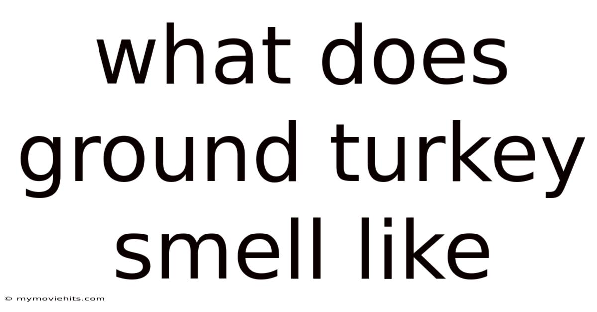 What Does Ground Turkey Smell Like