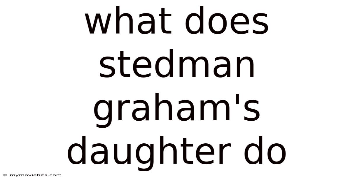 What Does Stedman Graham's Daughter Do
