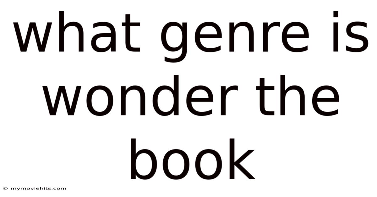 What Genre Is Wonder The Book