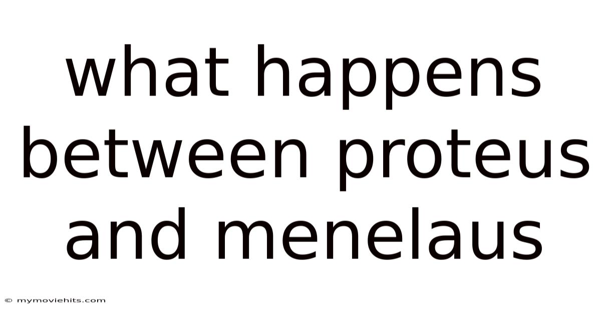 What Happens Between Proteus And Menelaus