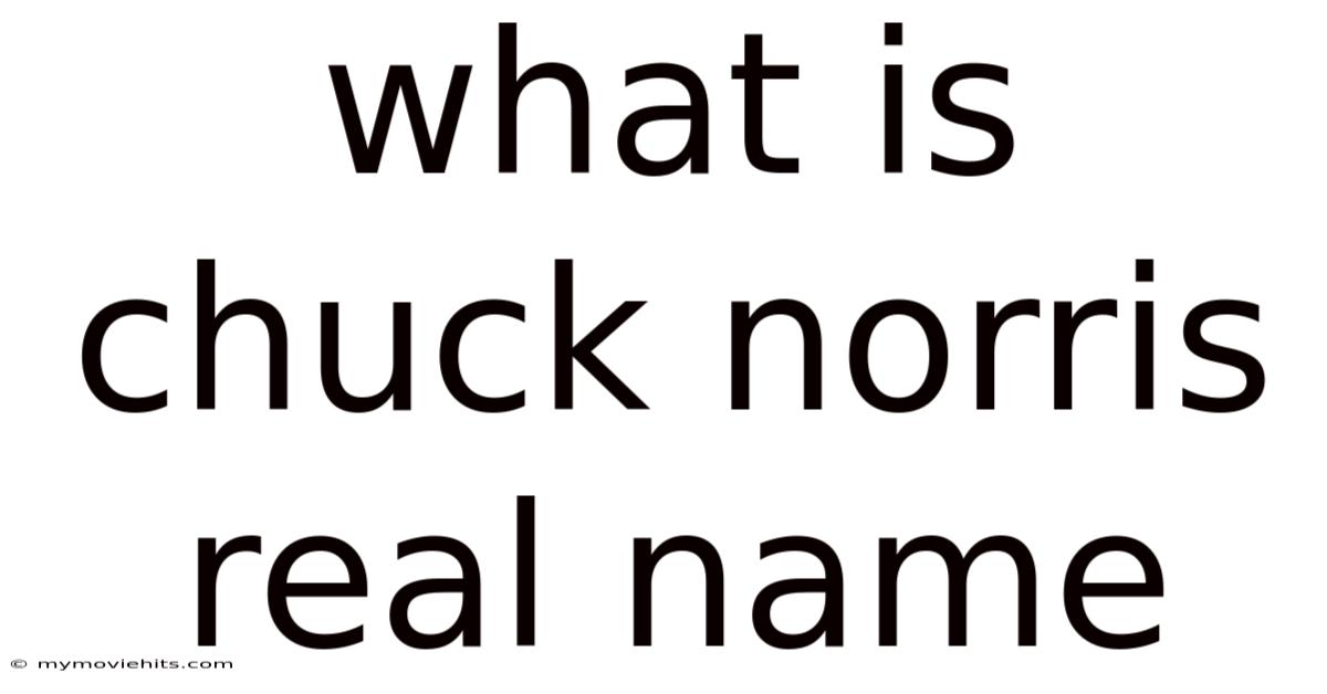 What Is Chuck Norris Real Name