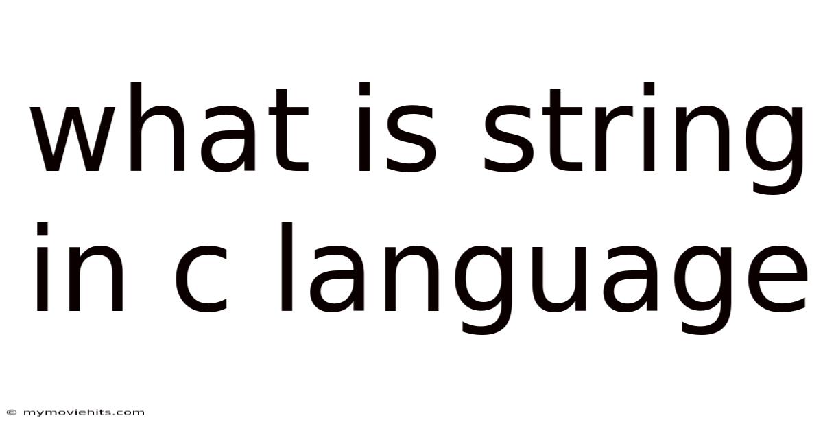 What Is String In C Language