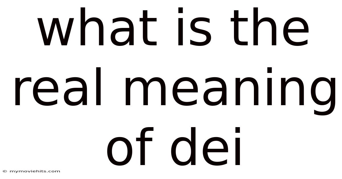 What Is The Real Meaning Of Dei