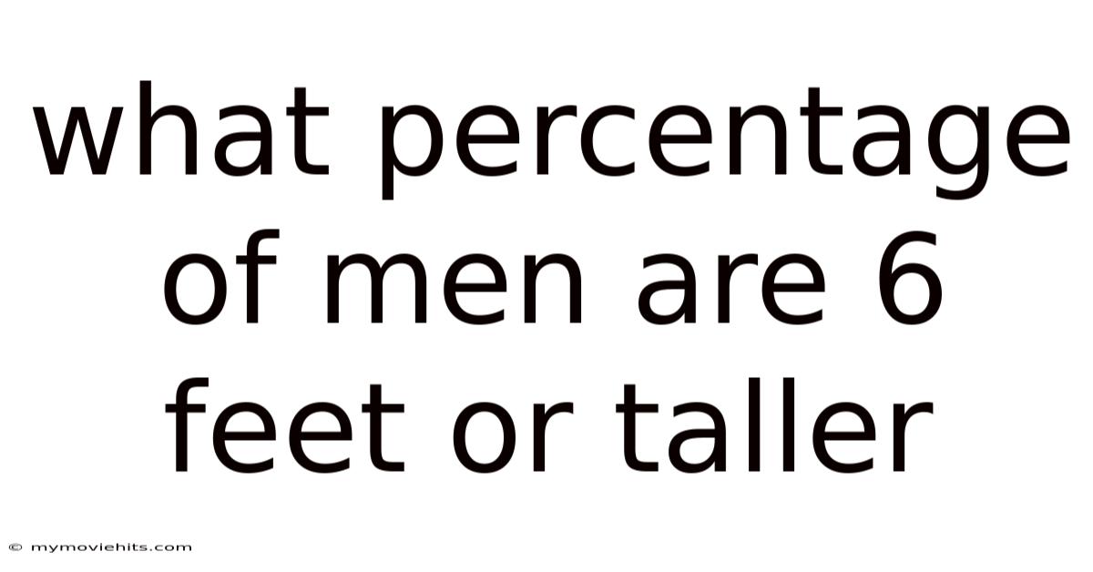 What Percentage Of Men Are 6 Feet Or Taller
