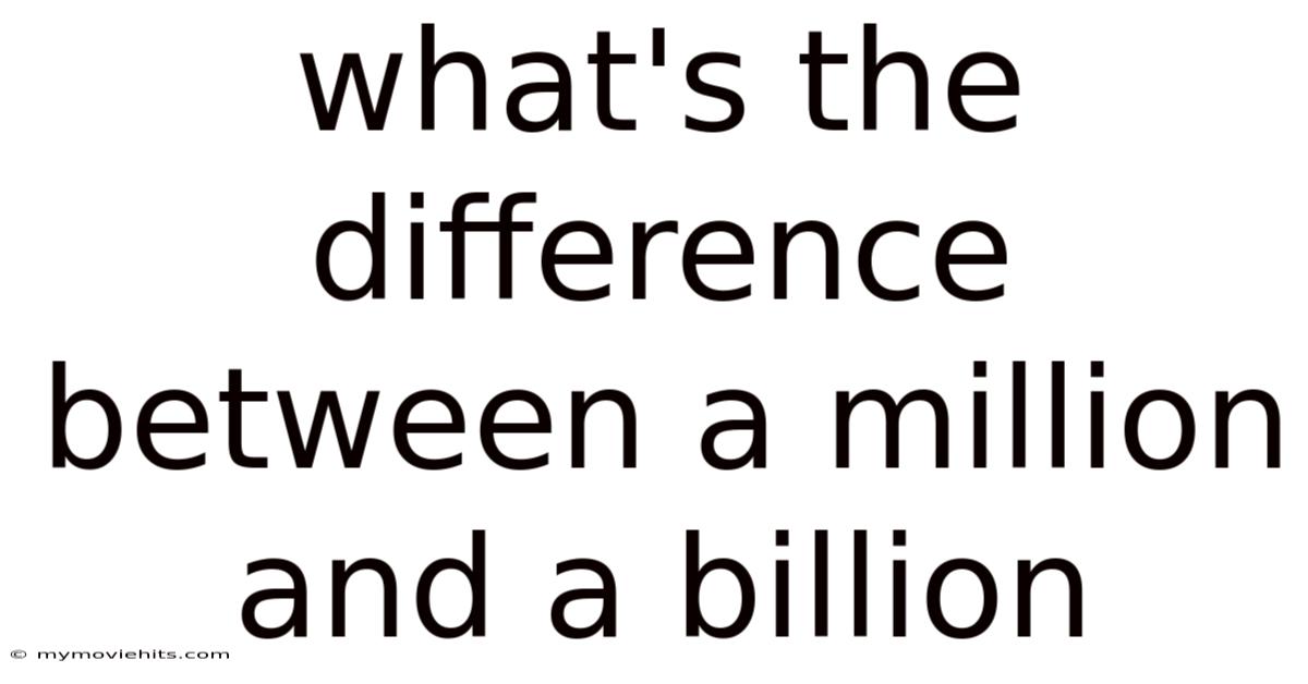 What's The Difference Between A Million And A Billion