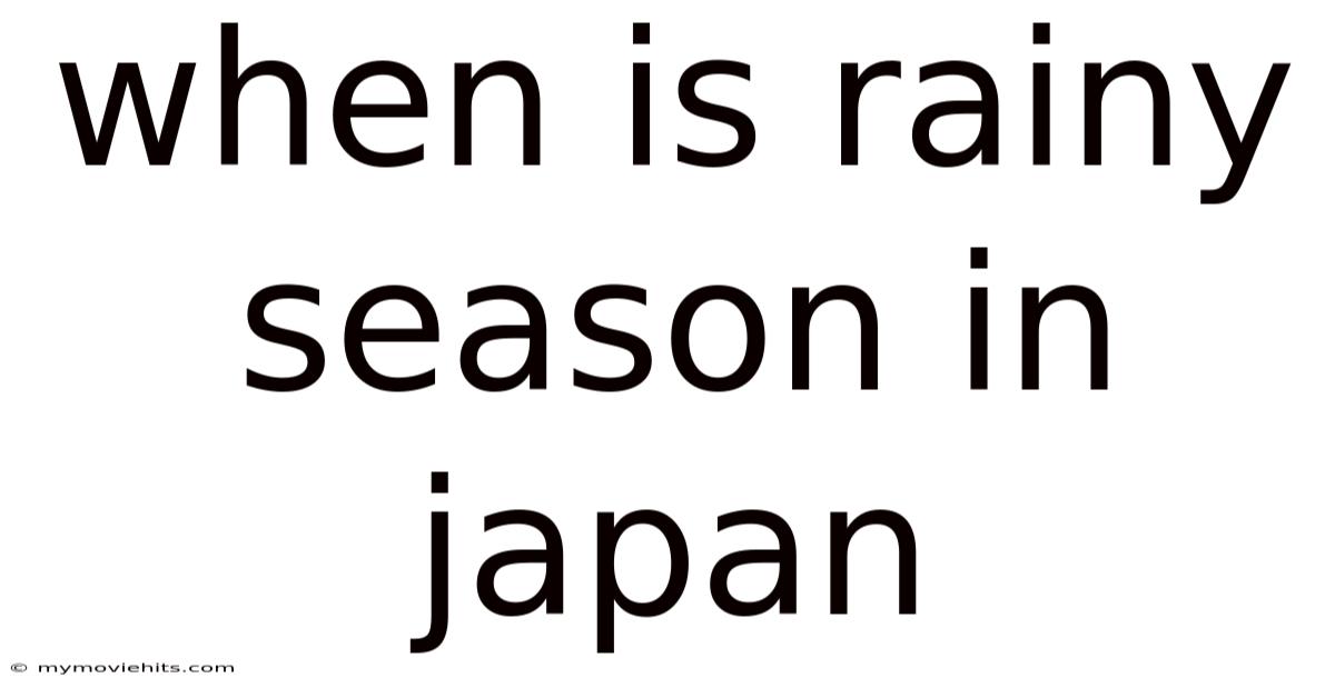 When Is Rainy Season In Japan