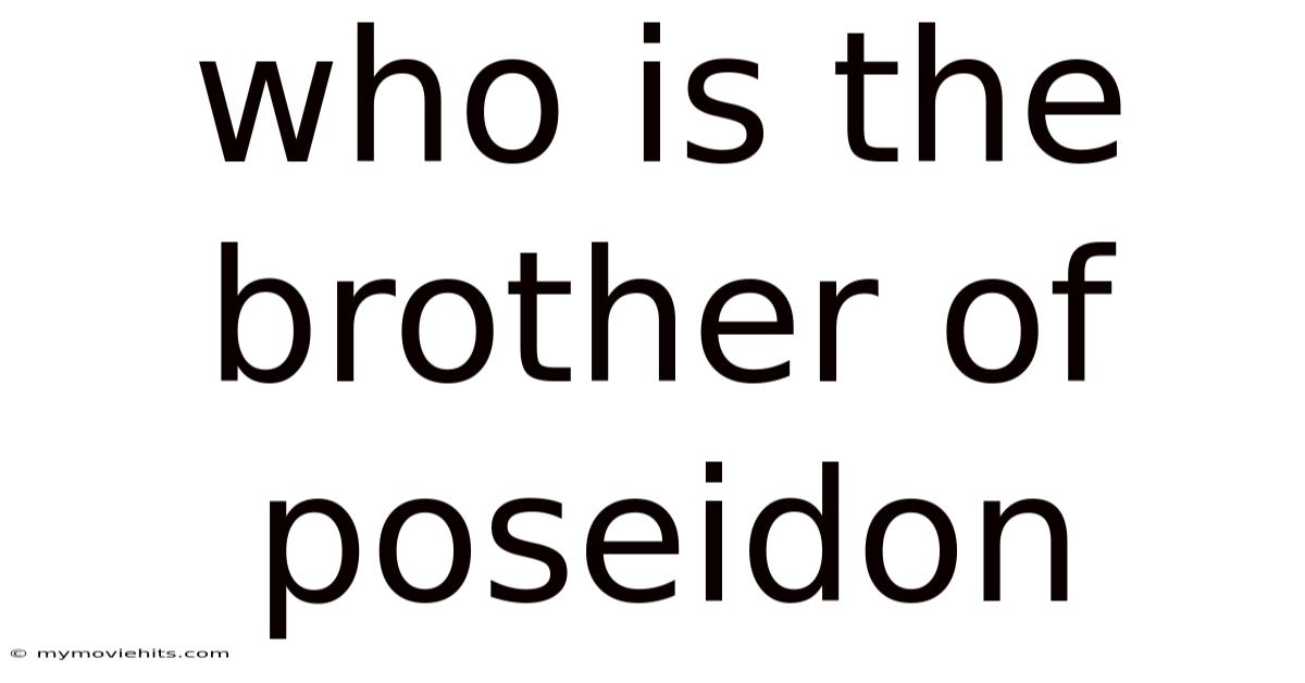Who Is The Brother Of Poseidon
