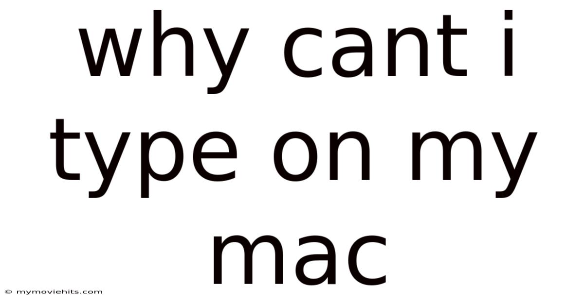Why Cant I Type On My Mac