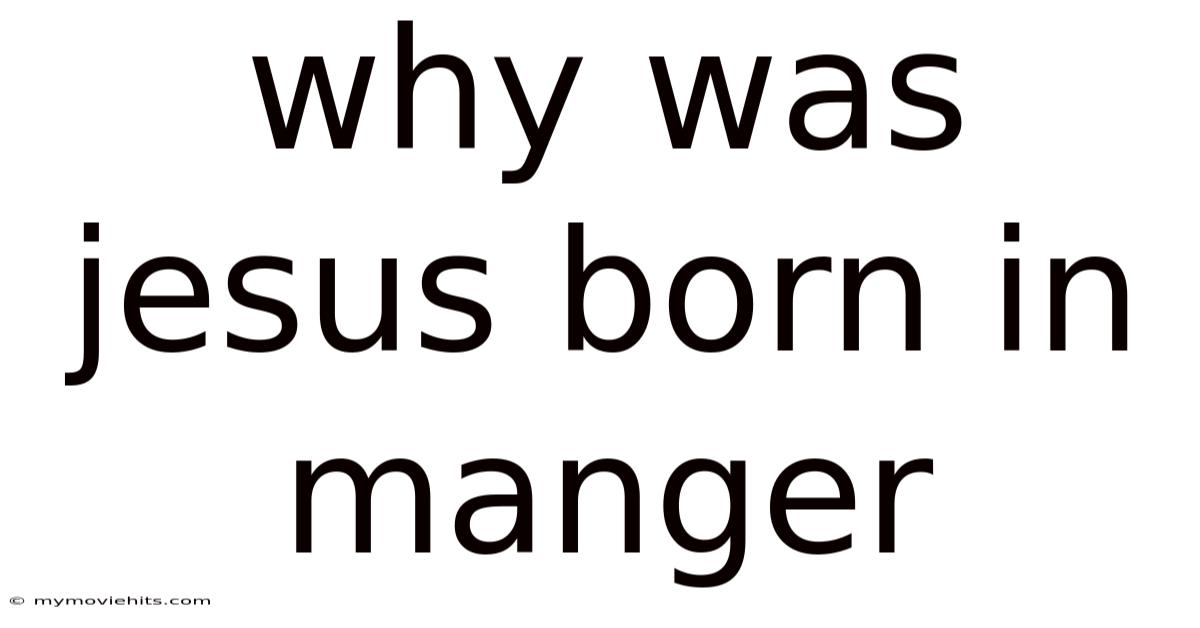 Why Was Jesus Born In Manger